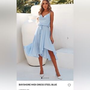 HELLO MOLLY BAYSHORE MIDI DRESS STEEL BLUE - New with tags